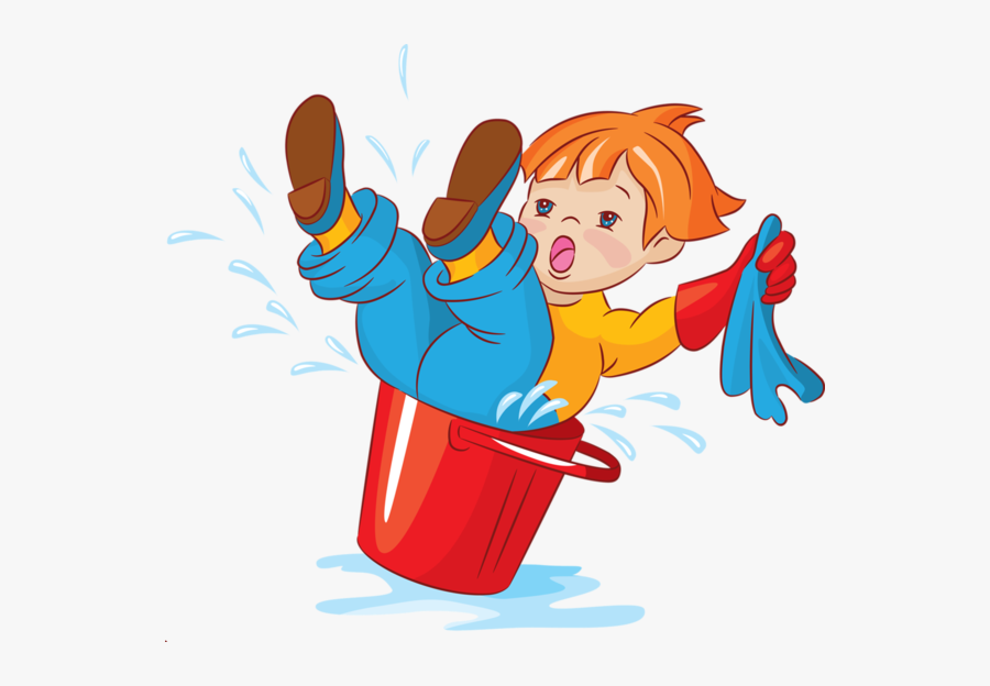 Transparent Clean Clipart - Cartoon Children Cleaning, Transparent Clipart