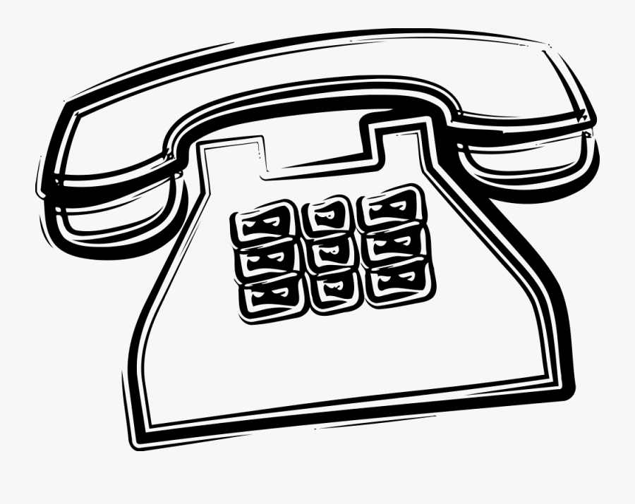 Sketched Phone - Landline Phone Clip Art, Transparent Clipart