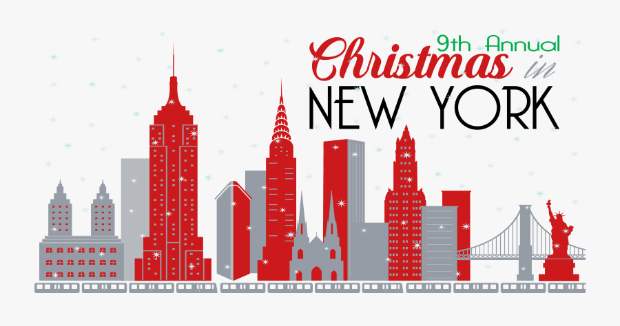 9th Annual Christmas In New York - Christmas New York Skyline, Transparent Clipart