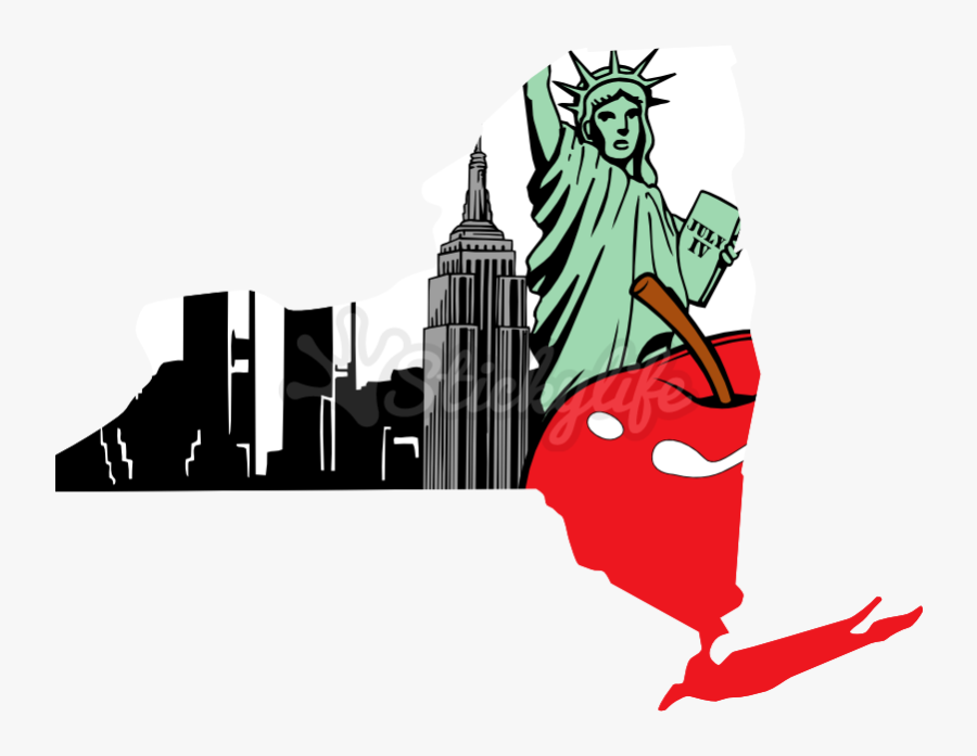 New York State Decal - Map Of New York State, Transparent Clipart
