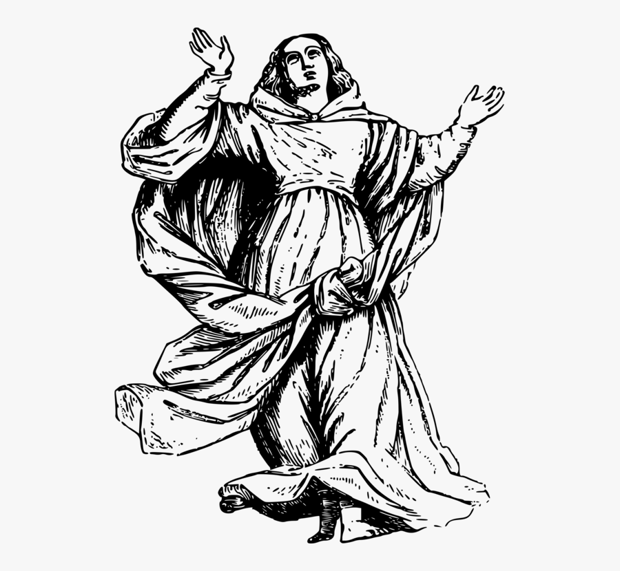 Art,monochrome Photography,costume - Assumption Of Mary Clipart, Transparent Clipart