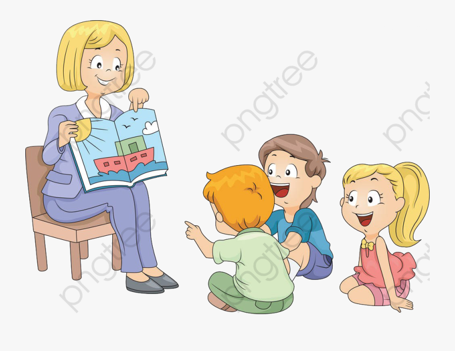 Children Listen To Stories - Listening To A Story, Transparent Clipart