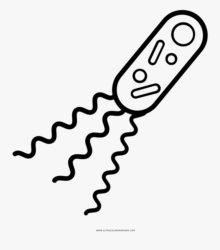 Bacteria Coloring Page - Dibujo De Una Bacteria Para Dibujar, Transparent Clipart