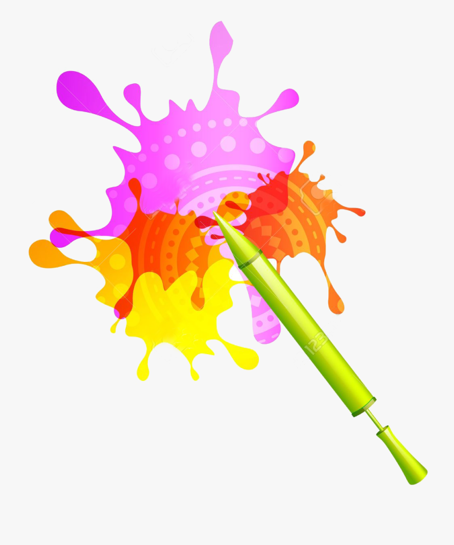 Transparent Clipart Image Holi Pichkari With Colorful - Holi Pichkari In Png, Transparent Clipart