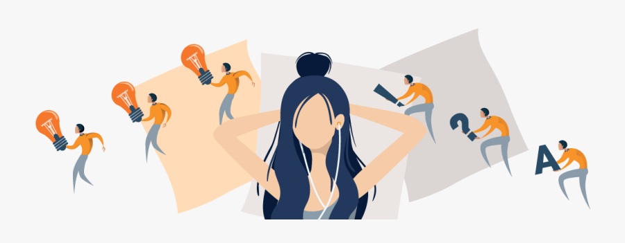 Illustration Getting Smarter While Listening To Audiobooks - Cartoon, Transparent Clipart