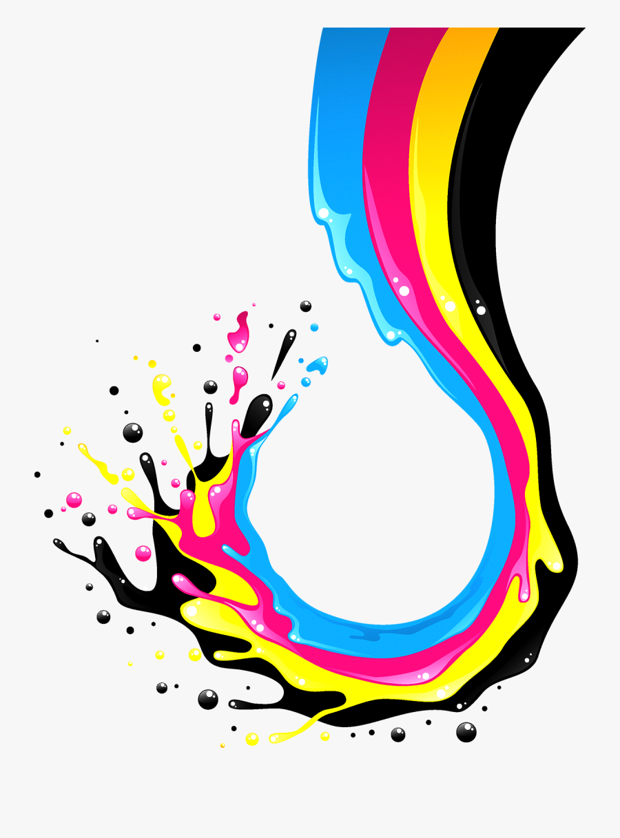 Color Photography Illustration Cmyk Paint Splash Model - Cmyk Color, Transparent Clipart
