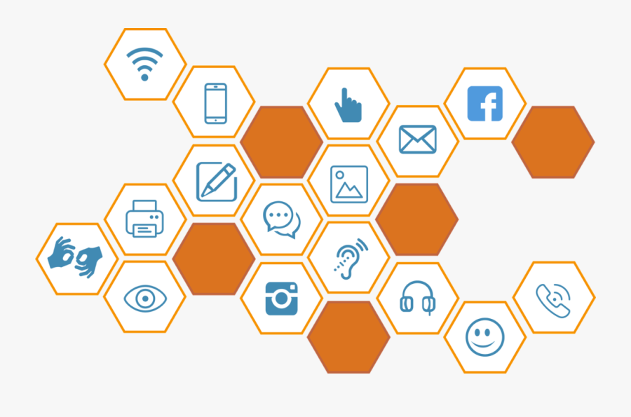 Image Of Blue Icons Used For Communication Channels - Explain The Factors Of Affecting The Choice, Transparent Clipart