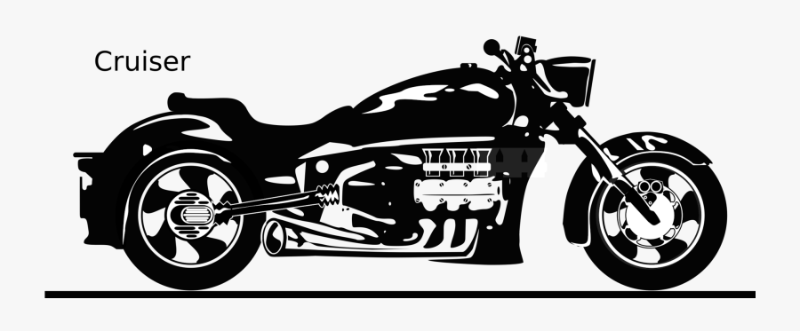 Clip Art Motorcycle Accessories Cruiser Helmets - Cruiser Bike Vectors, Transparent Clipart