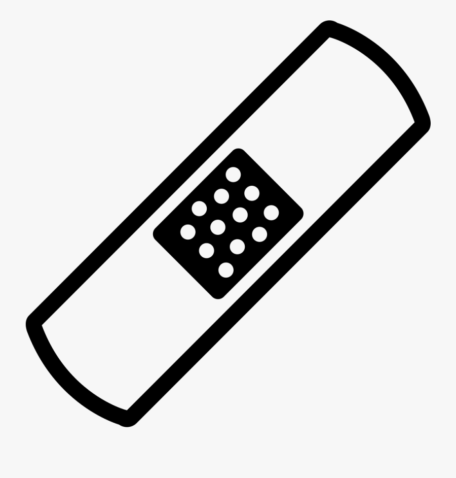 Band Aid Outline Variant - Bandaid Clipart Black And White, Transparent Clipart