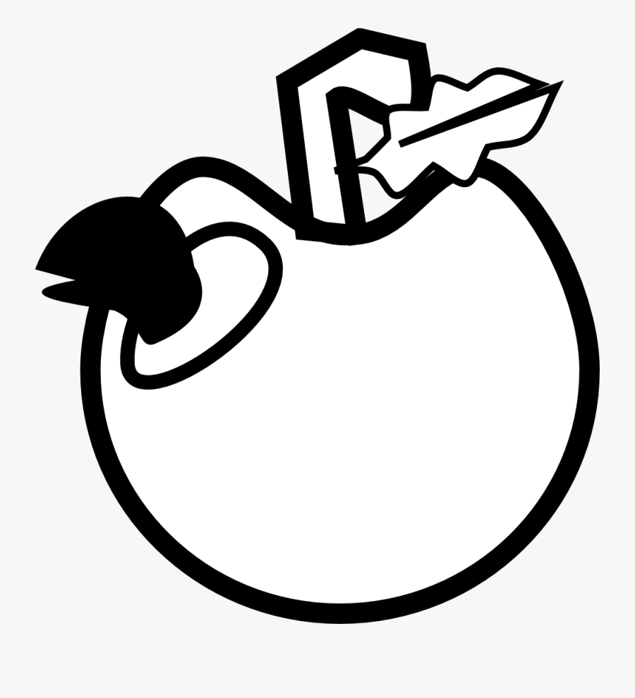 Milker Warm And Black Apple Black White Line Art 555px, Transparent Clipart