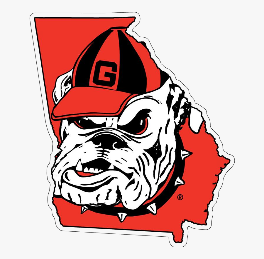 Georgia Bulldog Uga Bulldogs State With Logo Decal - Georgia Bulldogs State Logo, Transparent Clipart