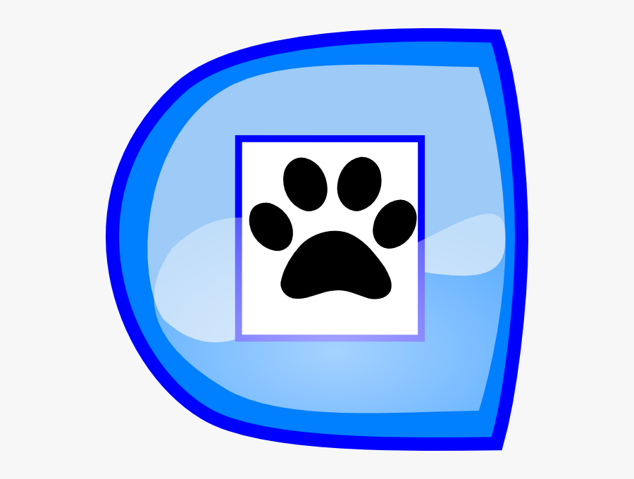 Blue Stop Button With Paws Svg Clip Arts - Clip Art, Transparent Clipart