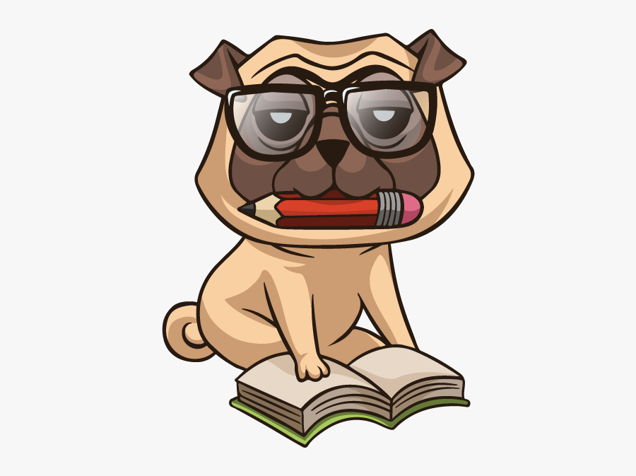 Bb Pl Smart Pug-01 - Cartoon, Transparent Clipart