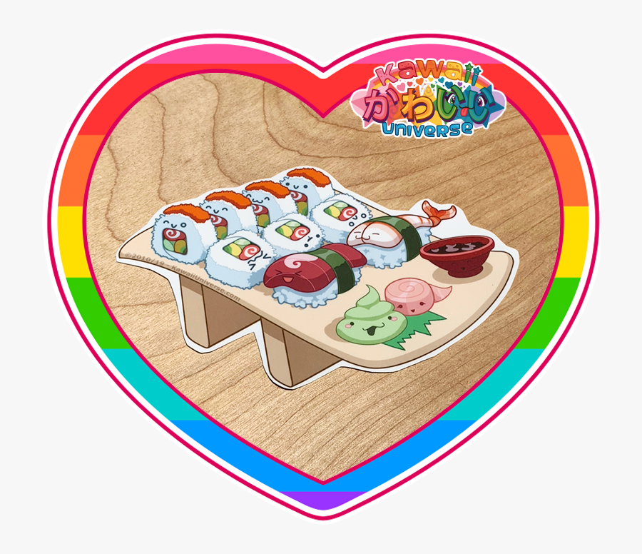 Kawaii Universe Cute Sushi N Nirigi Platter Sticker, Transparent Clipart