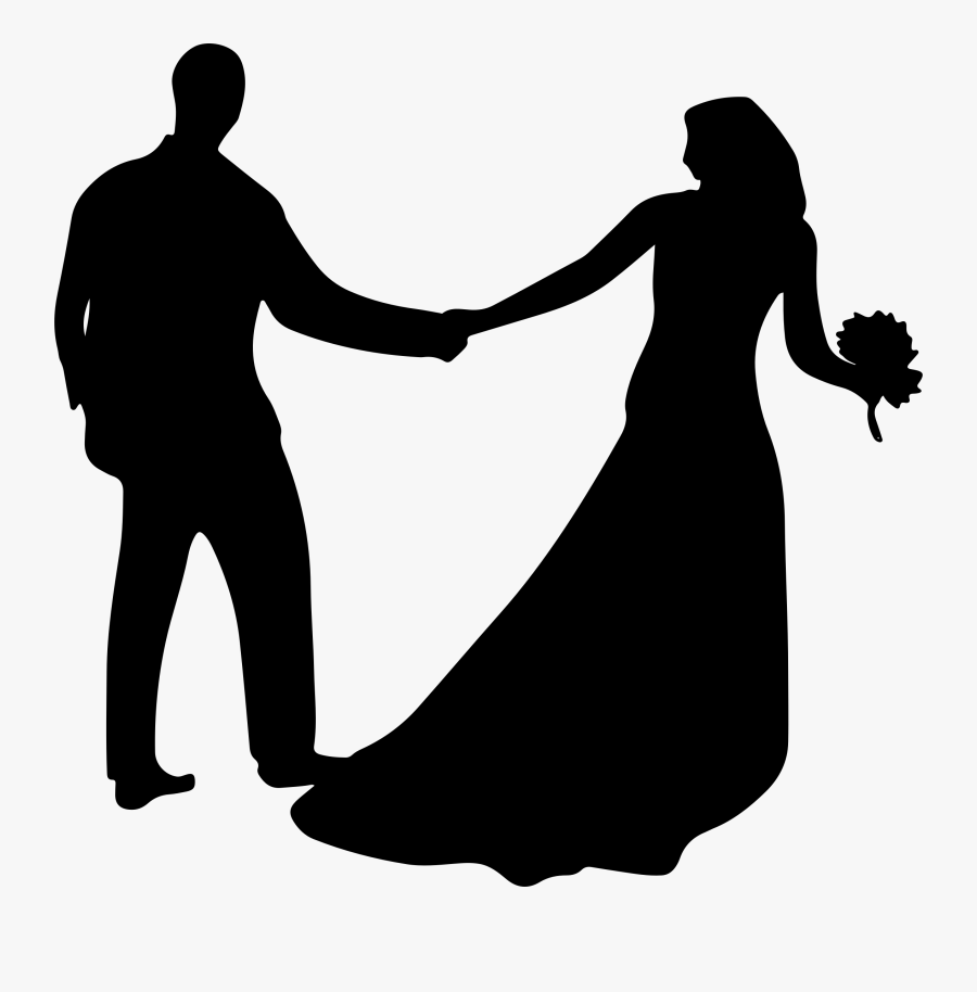 Clip Art Bride And Groom Silhouette Wedding Clipart - Marriage Silhouette Png, Transparent Clipart