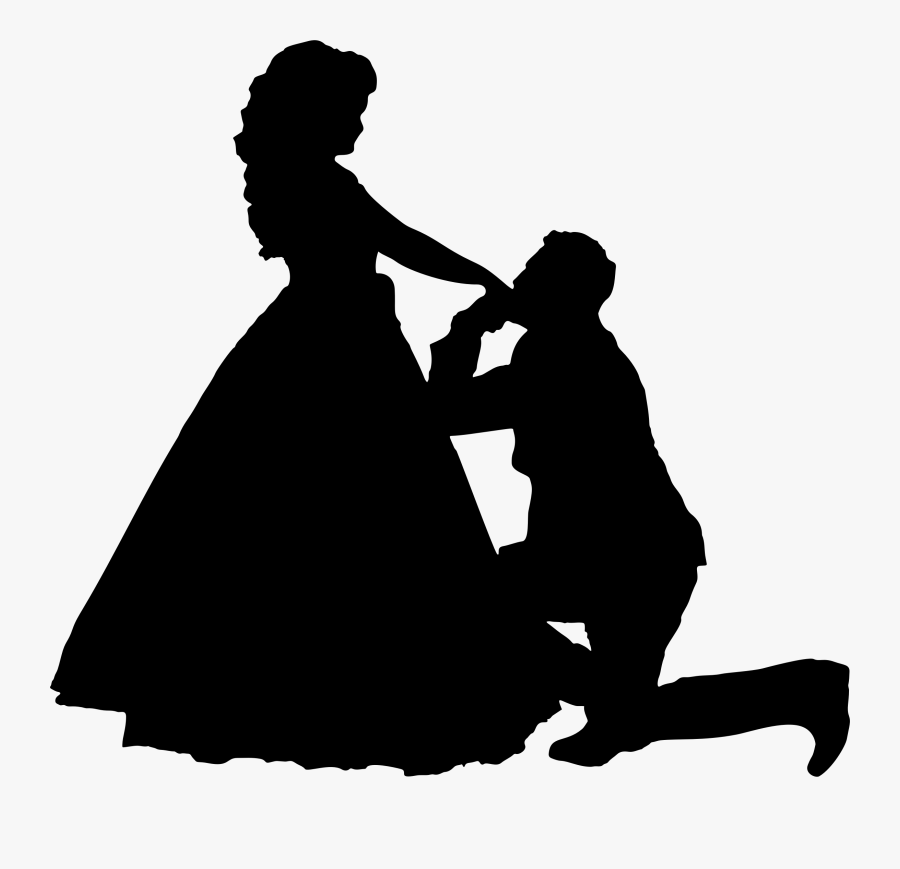 Human Photography - Man Proposing Silhouette, Transparent Clipart