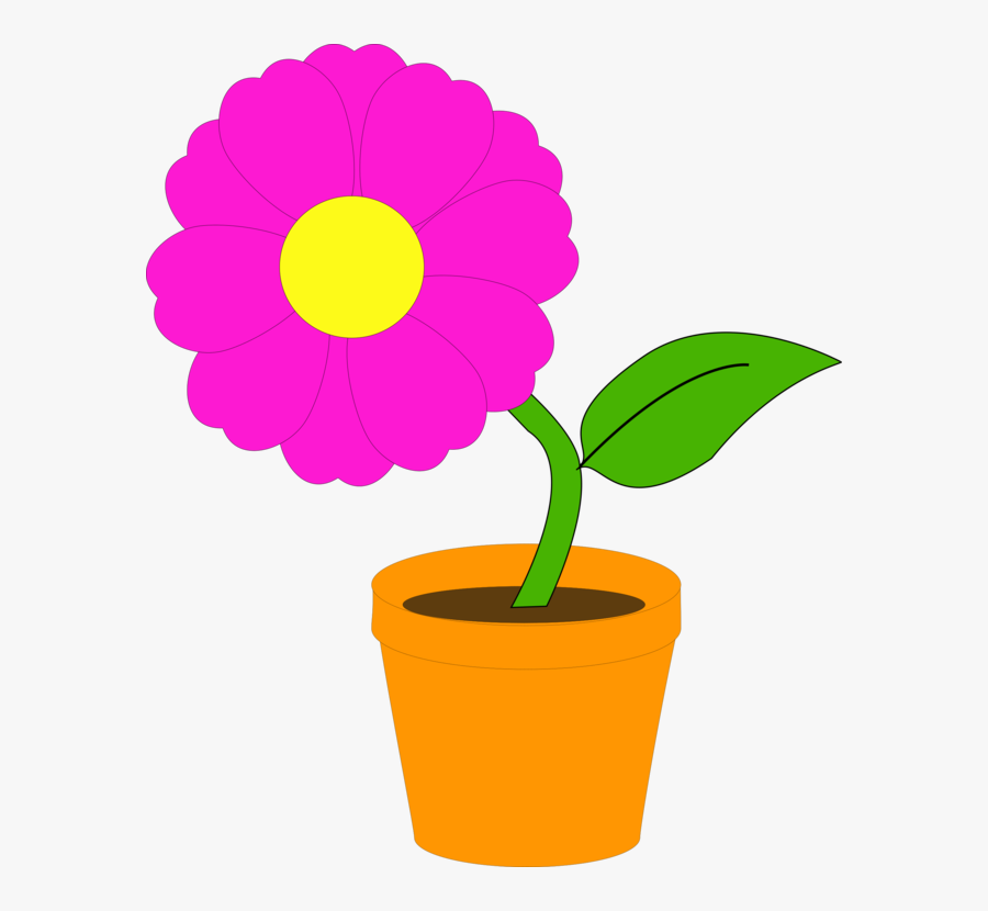 Transparent Plant Pot Clipart - Cartoon Flower In A Pot , Free Transparent Clip...