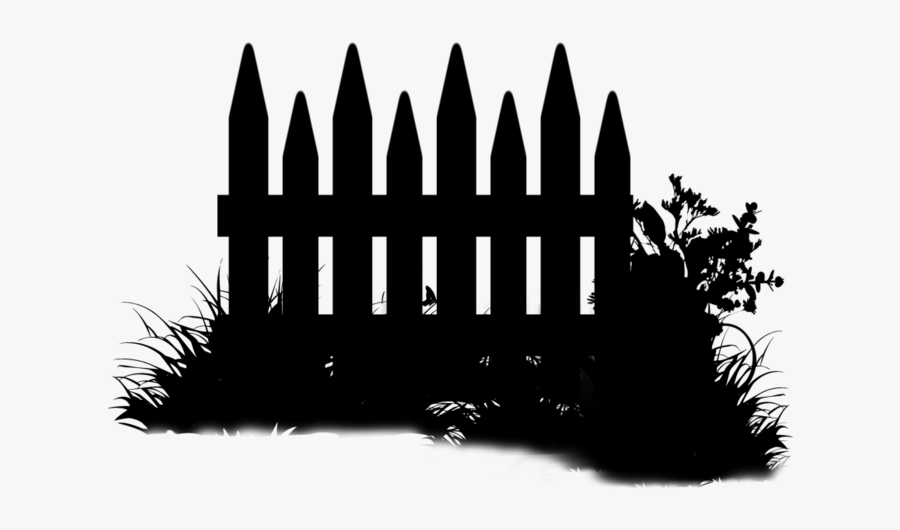 Fence Clipart Silhouette - Transparent Garden Silhouette, Transparent Clipart
