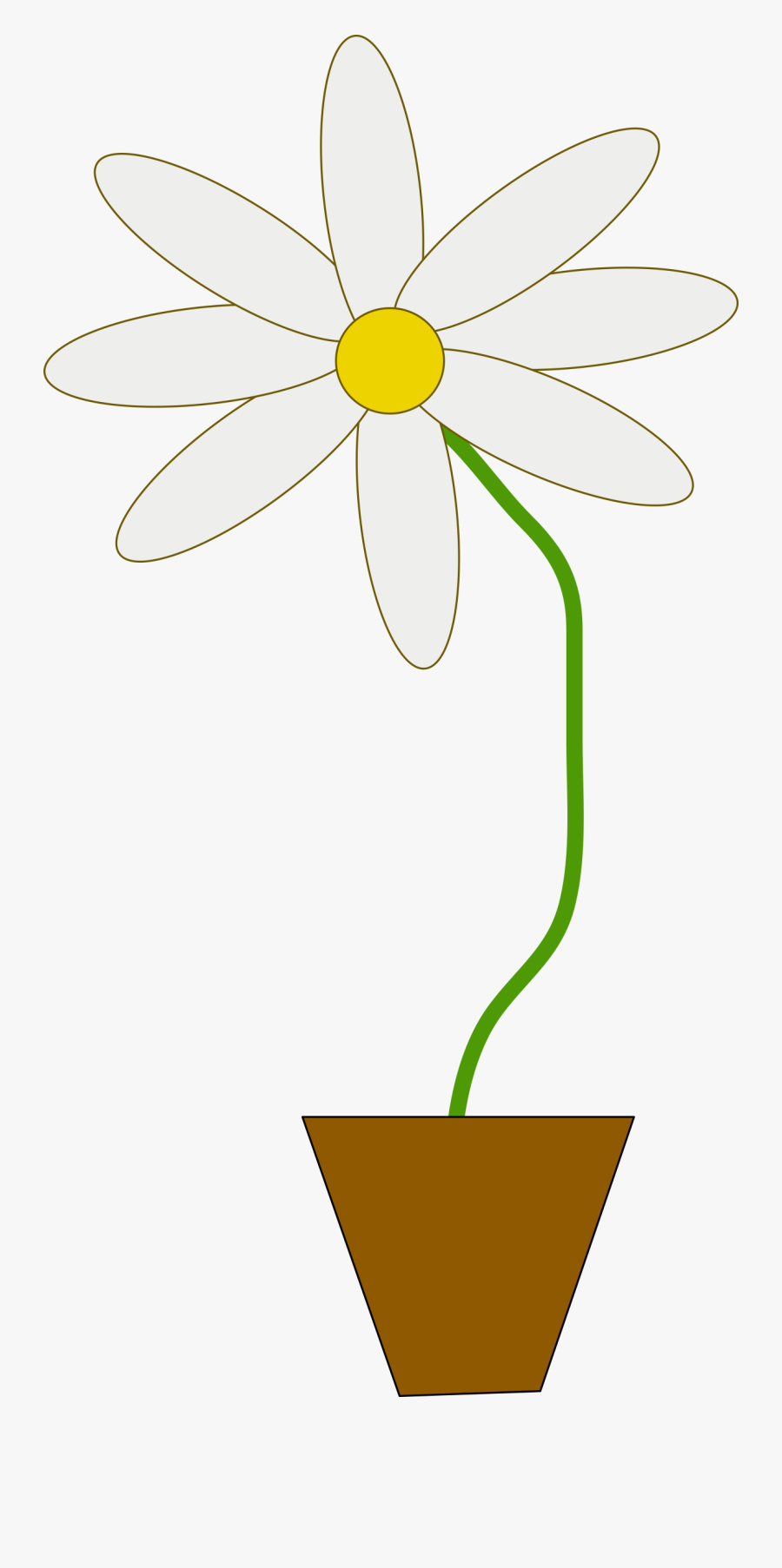 Flower In A Pot Picture Black And White - Flower In A Pot Animated, Transparent Clipart