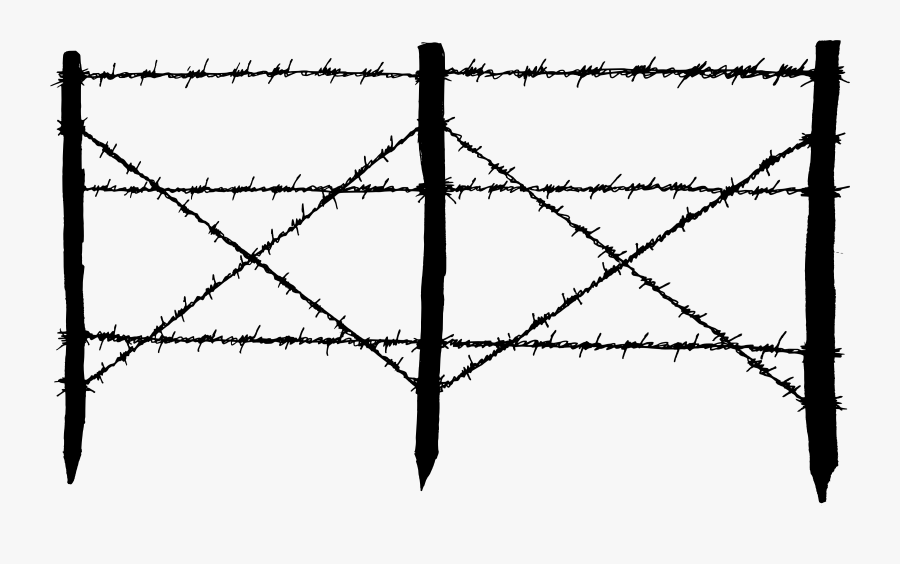 Drawn Fence Transparent Wire - Barbed Wire Fence Png, Transparent Clipart