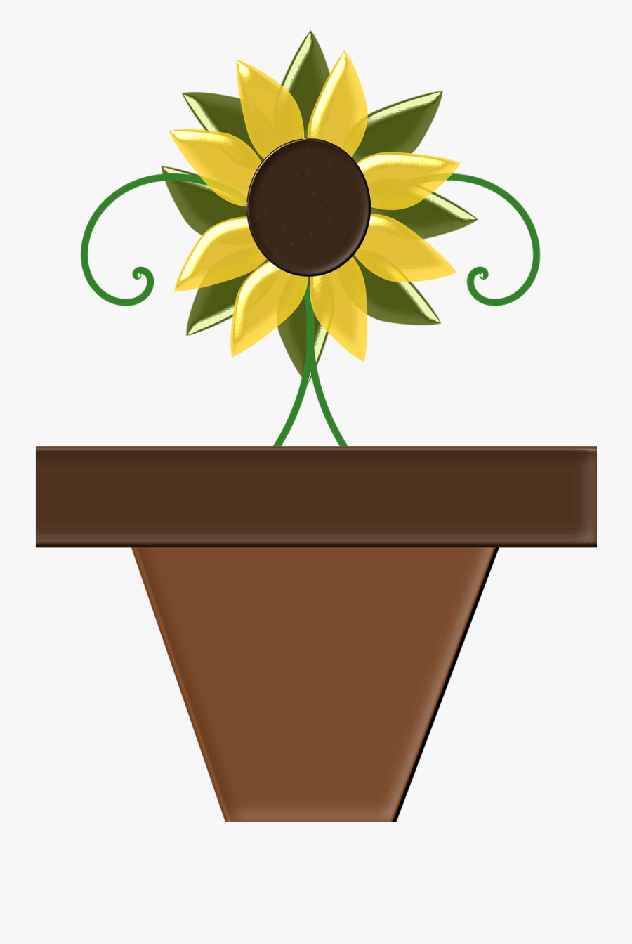 Sunflower Flower Pot Flower Free Picture - Flower, Transparent Clipart