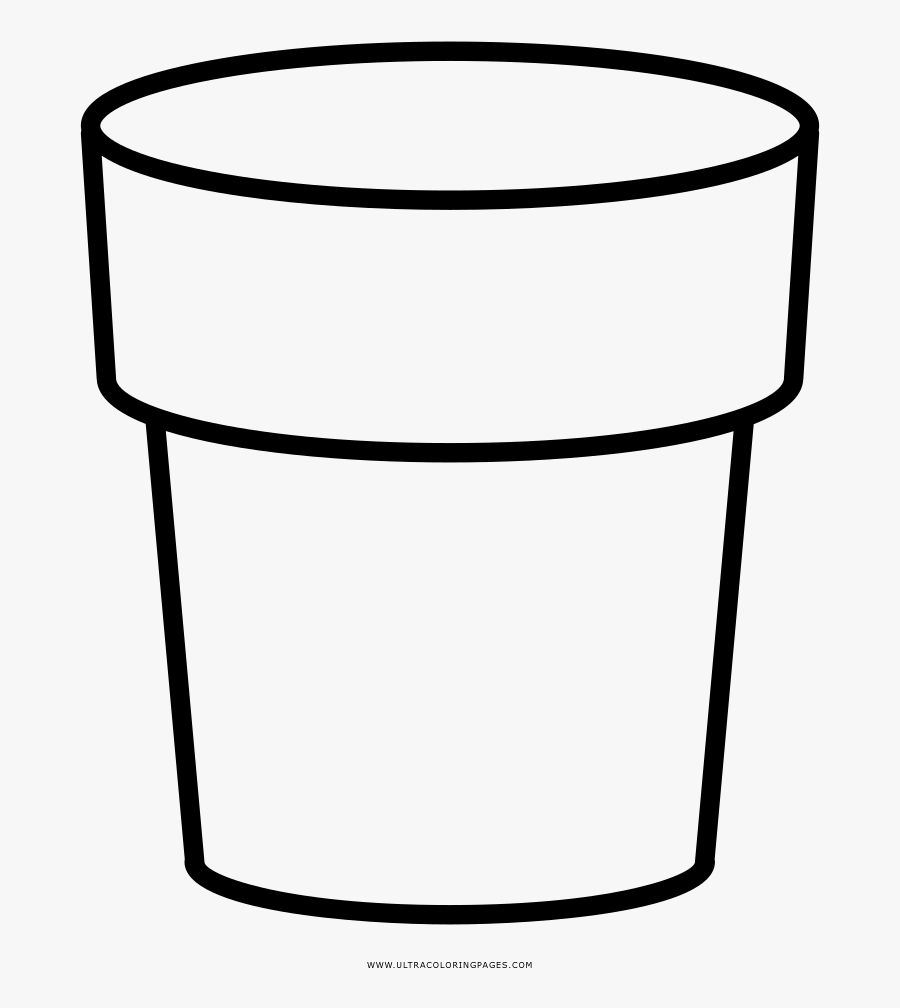 Flower Pot Coloring Page - Desenho De Jarro De Flores Para Colorir, Transparent Clipart