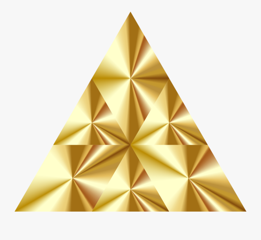 Triangle,symmetry,yellow - Transparent Gold Triangle Png, Transparent Clipart