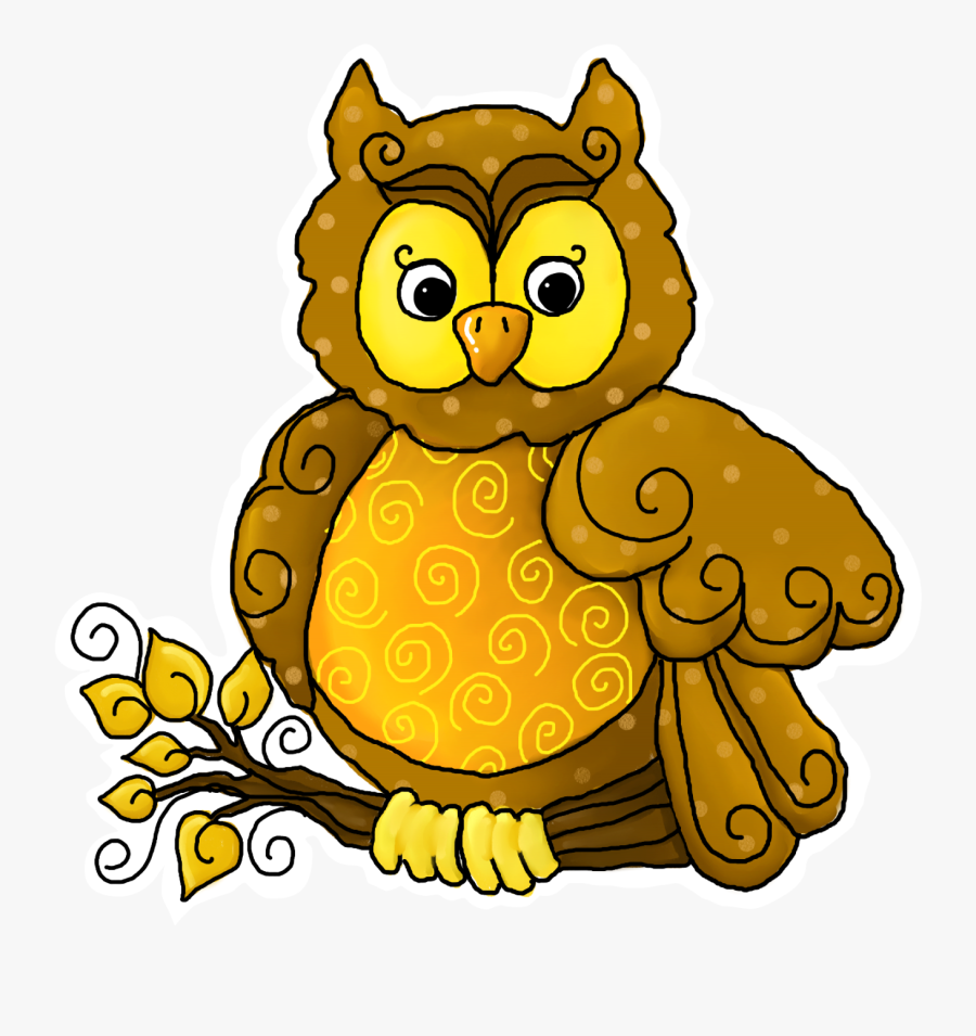 Owl With Fall Pumpkins, Transparent Clipart