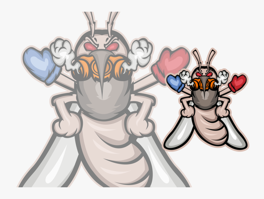 Mosquito Team Mascotlogo Illustration Cartoon Design - Cartoon, Transparent Clipart