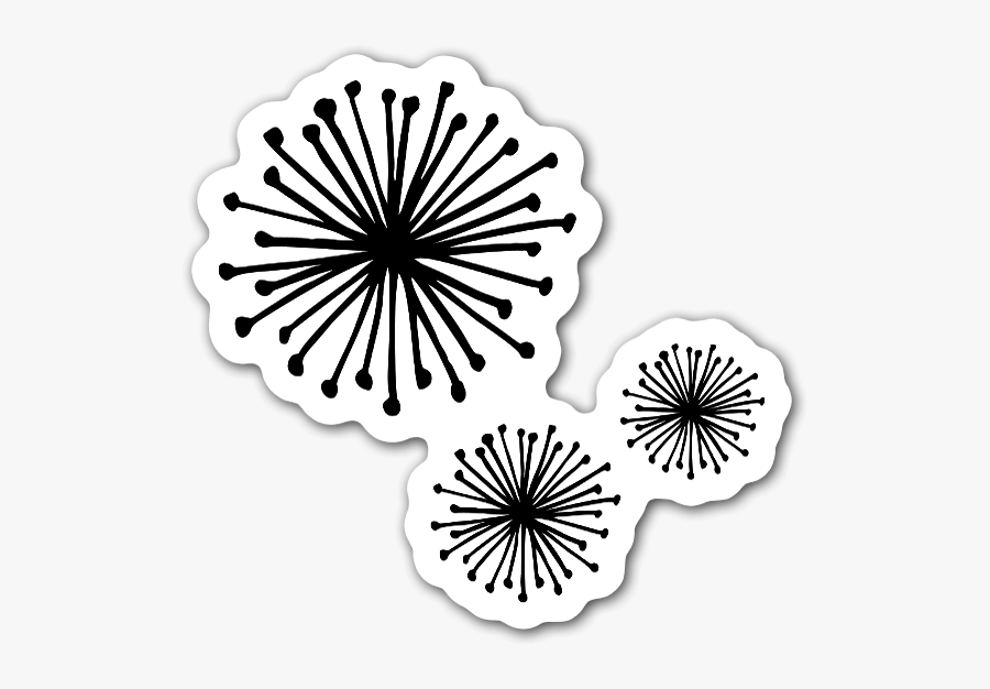 Outline Clipart Pom Pom - Stickers Blanco Y Negro, Transparent Clipart