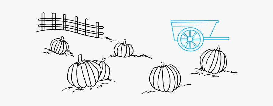 How To Draw Pumpkin Patch - Draw A Pumpkin Patch, Transparent Clipart