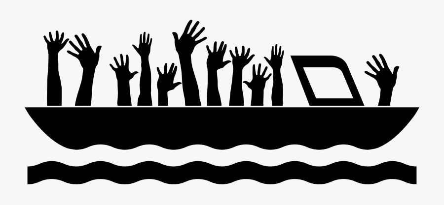 Help Ship Silhouette Clip Arts - Refugee Clipart, Transparent Clipart