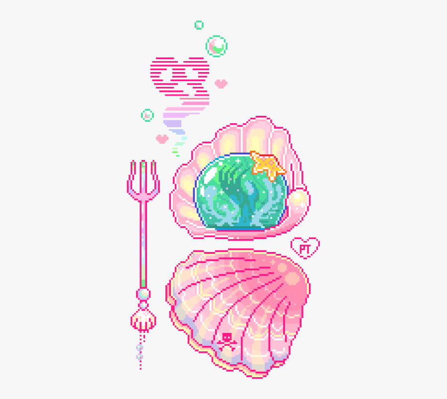 Clip Art Seashells Tumblr - Pixel Png, Transparent Clipart