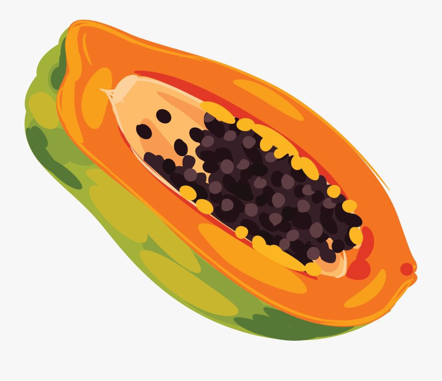 Avocado Clipart Papaya Fruit - Clip Art Of Papaya, Transparent Clipart