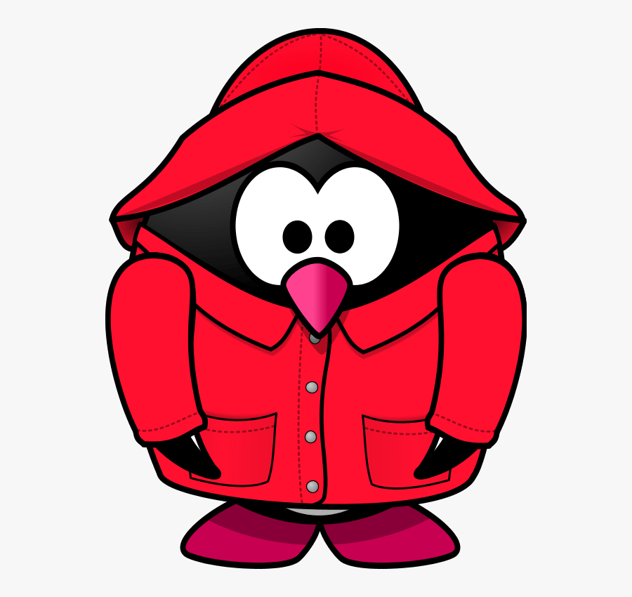 Sou Wester Clip Art - Penguin In The Rain, Transparent Clipart