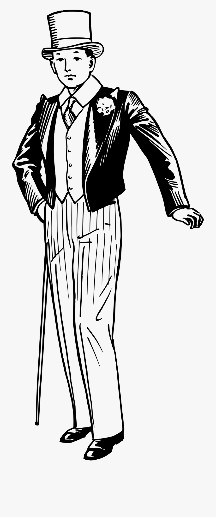 Eton Jacket - Men Garment Clipart Black And White, Transparent Clipart