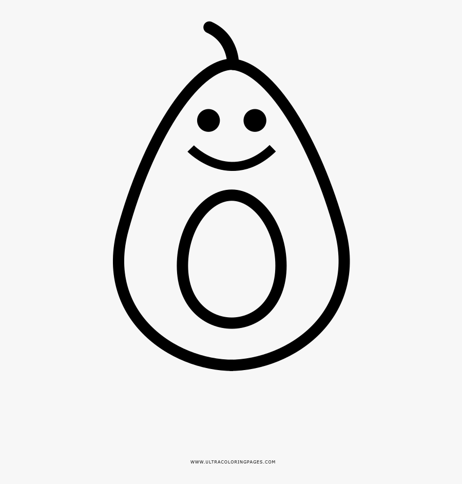 Avocado Coloring Page - Line Art, Transparent Clipart