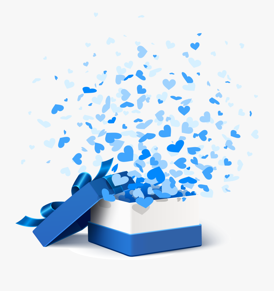 Transparent Paper Products Clipart - Open Blue Gift Box Png, Transparent Clipart