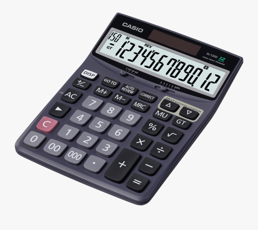 Casio Calculator Jj 120d, Transparent Clipart