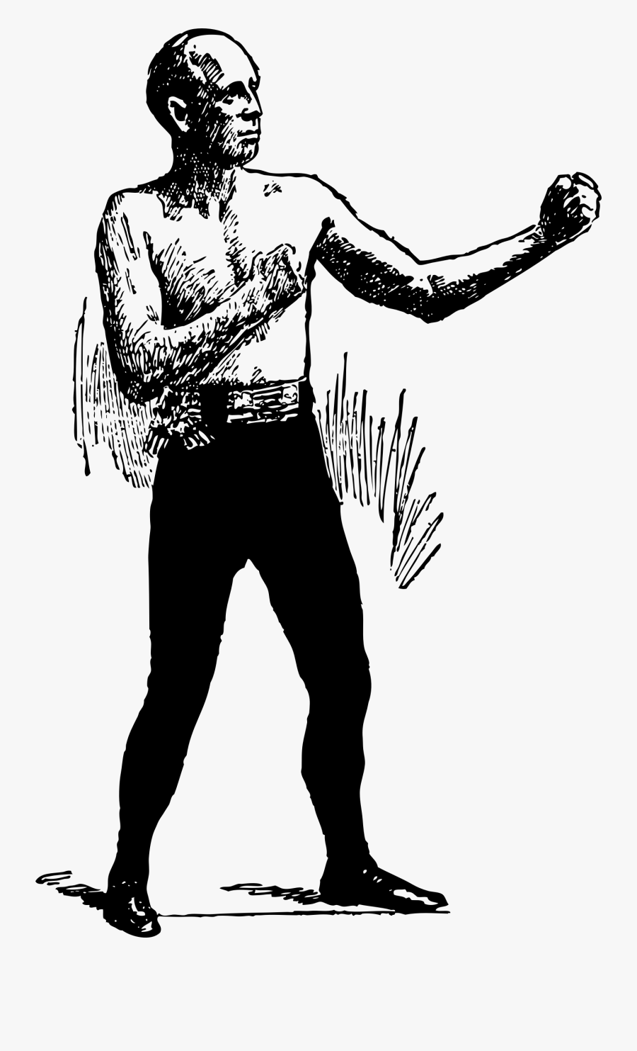 Muscle Man Baseball Man Clipart Black And White - Pugilist T Shirt, Transparent Clipart