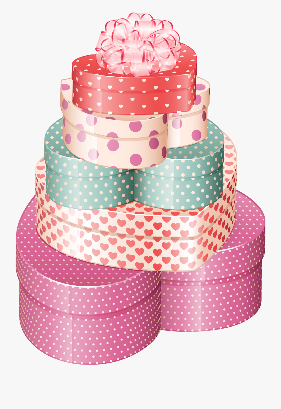 Heart Gift Boxes Png Clipart - Valentines Day Gift Png, Transparent Clipart
