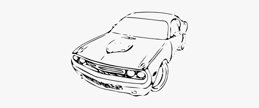 Muscle Car Sketch - Car Sketch Png, Transparent Clipart
