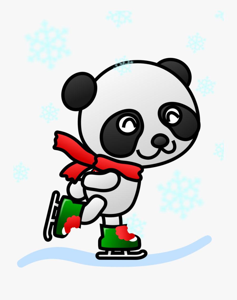Transparent Skater Png - Skating Panda Clip Art, Transparent Clipart
