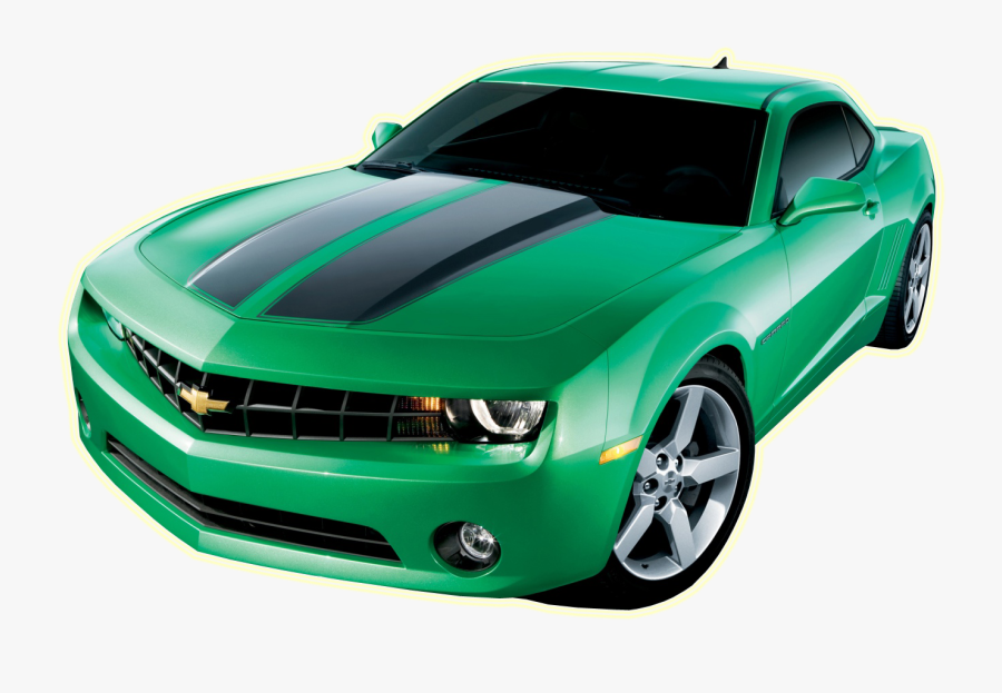 Green Camaro 2011, Transparent Clipart