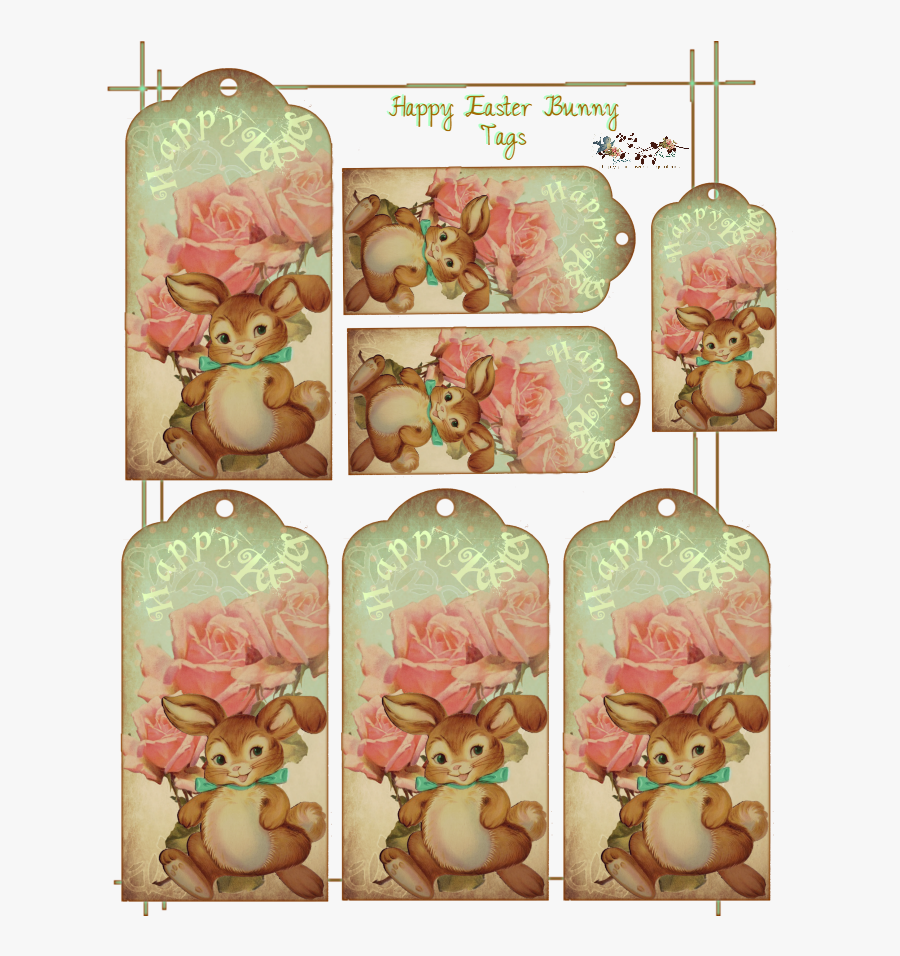 Happy Easter Clipart Classy - Free Vintage Easter Tag Printables, Transparent Clipart