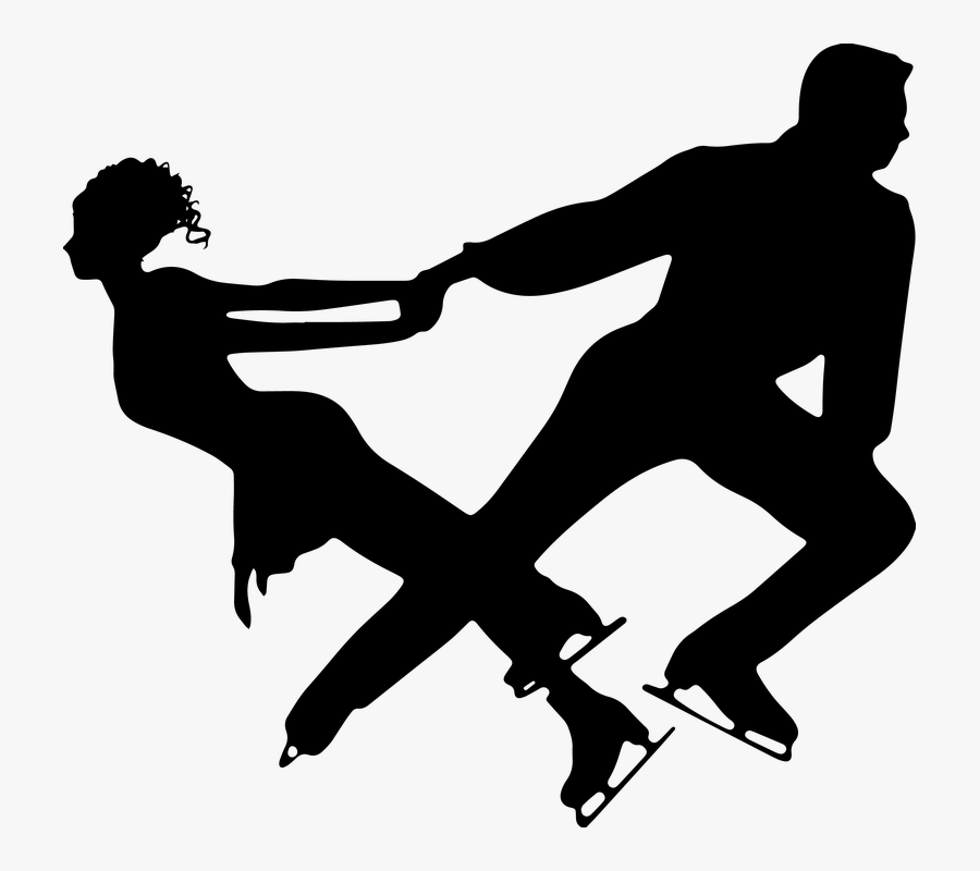 Sports - Couple Winter Skating Olympics Silhouettes, Transparent Clipart