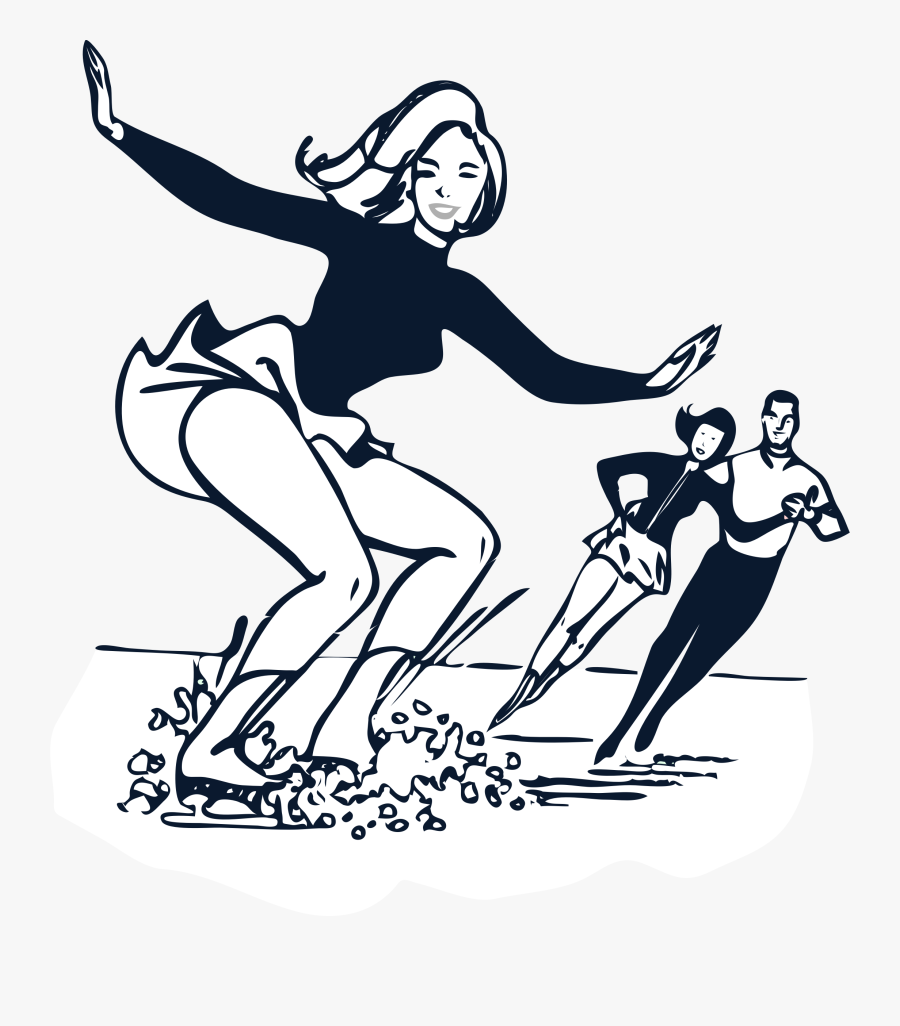 Ice Skating Coloring Page - Figure Ice Skating Drawing, Transparent Clipart