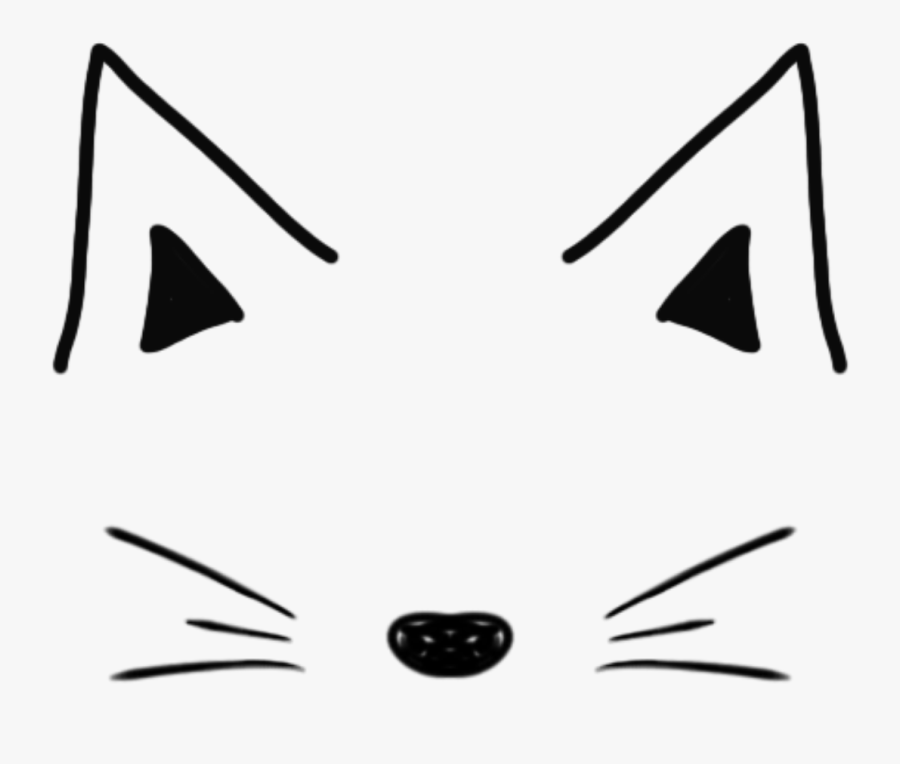 #cat #mask #tumblr #doddle #black #white #simple #ftestickers - Filtros Snapchat Cute Png, Transparent Clipart