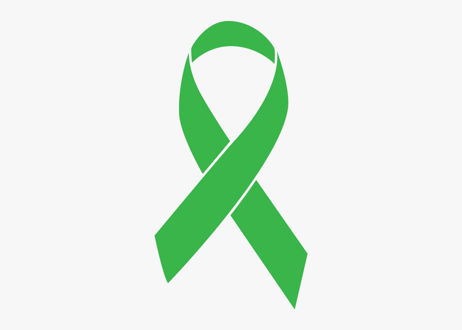 Green Colored Adrenal Cancer Ribbon - Orange Cancer Ribbon Transparent, Transparent Clipart