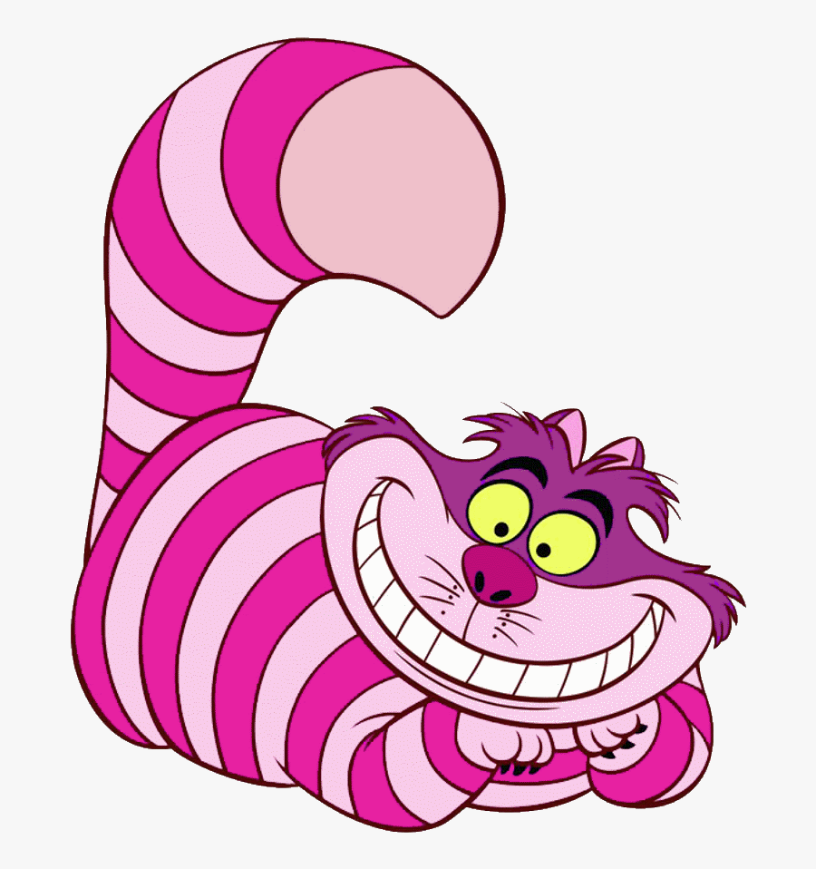 Pink Clipart Black And White - Animated Alice In Wonderland Cheshire Cat, Transparent Clipart